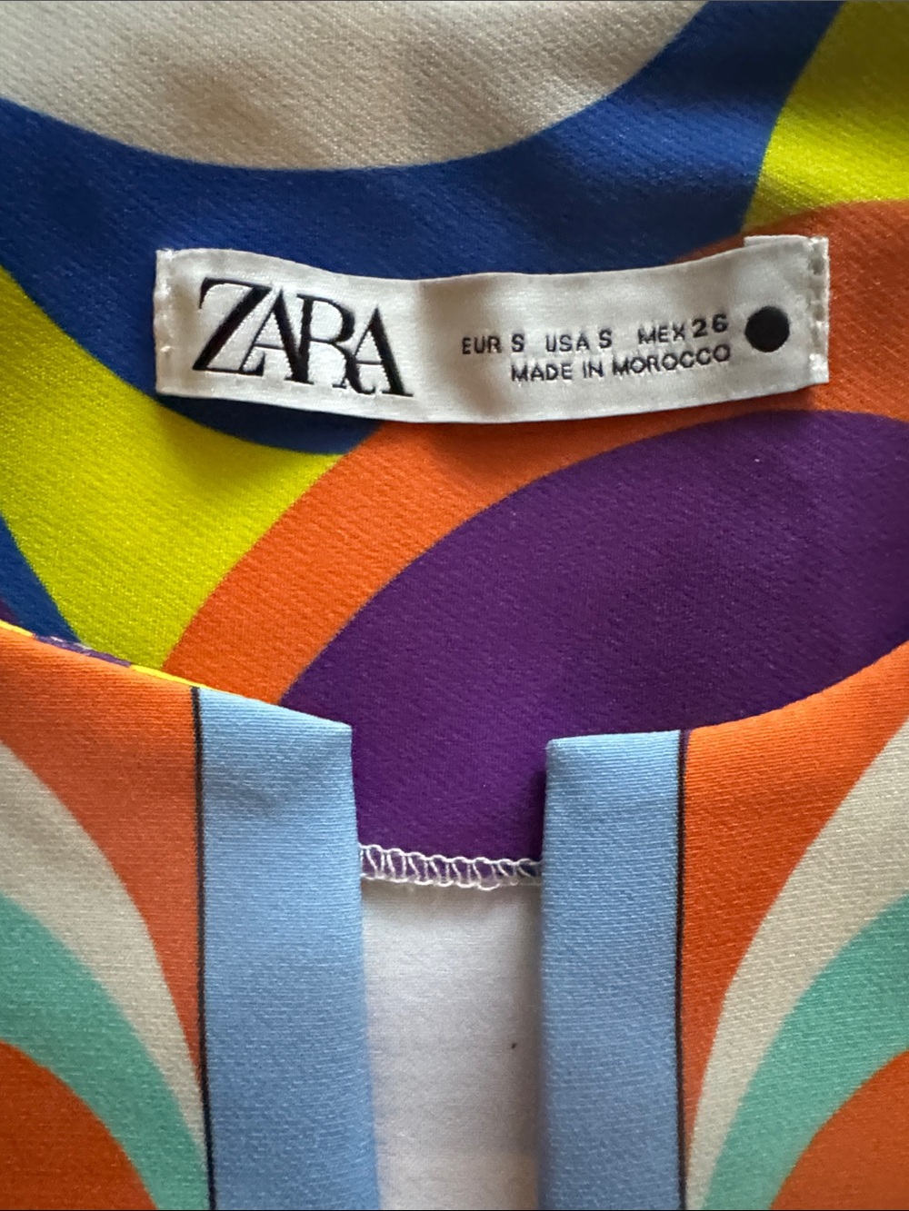 Zara Sleeveless Mod Retro Mini Dress Abstract Print Multi Size S - Picture 11 of 15